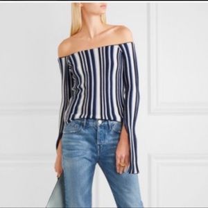 JACQUEMUS Ribbed Striped Off Shoulders Cutout